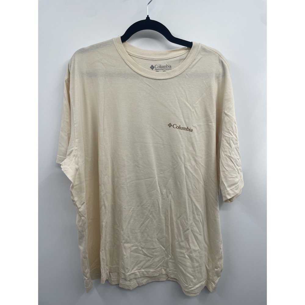 Columbia CSC Mist T-Shirt Mens 2XL Beige Graphic 100% Cotton Short Sleeve NWT